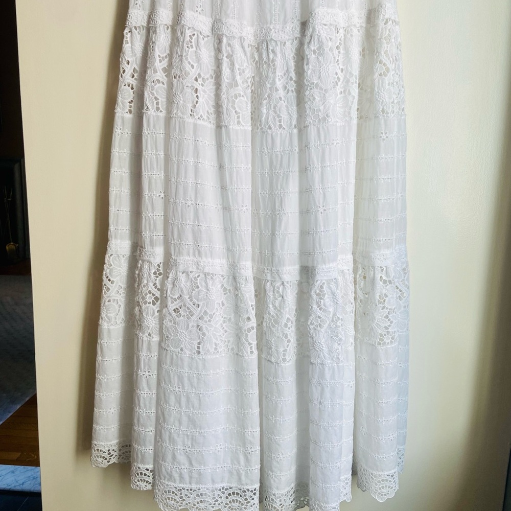 Valentino White Summer Tiered Maxi Dress Spa Collection - Picture 6 of 10